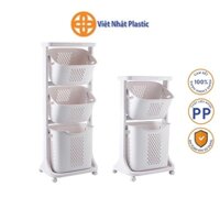 KỆ ĐỪNG ĐỒ ĐA NĂNG 3 TẦNG CÓ BÁNH XE VIỆT NHẬT GIỎ ĐỰNG QUẦN ÁO HOLLA