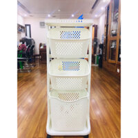 Kệ đựng đồ đa năng, 3 tầng có bánh xe Việt Nhật 5567-3 , kệ nhựa 2-3 tầng Việt Nhật Plastic có sọt đựng đồ tiện lợi.