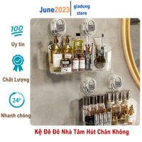 Kệ Đựng Đồ Đa Năng Hút Chân Không, Giá Để Đồ Treo Tường Không Khoan Đục Chịu Tải Lớn, Có Lỗ Thoát Nước Chắc Chắn