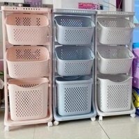 Kệ đựng đồ đa năng Rổ kệ nhựa 4 tầng có bánh xe cao cấp đa năng tiện ích Việt Nhật