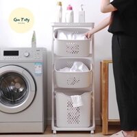 Kệ đựng đồ đa năng, Rổ kệ nhựa 4 tầng có bánh xe cao cấp đa năng tiện ích Việt Nhật