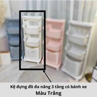 Kệ Đựng Đồ Đa Năng Rổ Kệ Nhựa 4 Tầng Có Bánh Xe Cao Cấp Đa Năng Tiện ích Việt Nhật