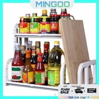 Kệ Đựng Đồ Nhà Bếp Thông Minh 2 Tầng Có Khay Để Thớ