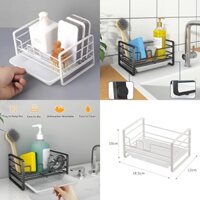 Kệ đựng đồ rửa bát kèm khay hứng nước - Kệ bằng sắt màu trắng nhám (hàng nhập khẩu cao cấp)