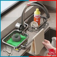 Kệ đựng đồ rửa chén cao cấp MTDDT, chất liệu nhôm không gỉ, giá gắn vòi rửa bát cao cấp