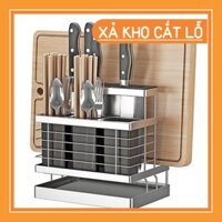 Kệ đựng đũa muỗng dao thớt 3 trong 1 HOBBY KDMT Inox 304 khay nhựa cao cấp