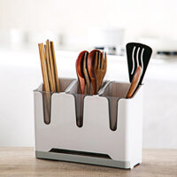 Kệ đựng đũa thìa nhà bếp, ống đựng đũa hộp đũa 3 ngăn dán tường