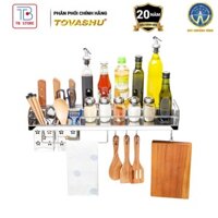 Kệ đựng gia vị 1 tầng kèm ống đũa Tovashu inox 304, kệ đa năng cao cấp KH1 - BẢO HÀNH 20 NĂM