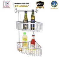 Kệ đựng gia vị 2 tầng treo tường Tovashu inox 304, kệ đa năng cao cấp G2T - BẢO HÀNH 20 NĂM