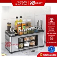 Kệ Đựng Gia Vị Nấu Ăn LIDORY, Tủ Gia Vị Inox 304,Tủ Để Chai Lọ Nguyên Liệu Nhà Bếp Chất Liệu Cao Cấp MS:HOPGIAVI