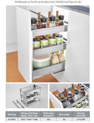 Kệ đựng gia vị,chai lọ inox hộp Edell EU.300A