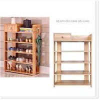 KỆ ĐỰNG GIÀY DÉP GỖ 5 TẦNG siêu RẺ ĐẸP