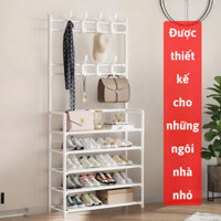 Kệ Đựng Giày Dép Phối Móc Treo Tích Hợp Lily's Decor House Giá Giày Chống Bụi Kèm 8 Móc Treo
