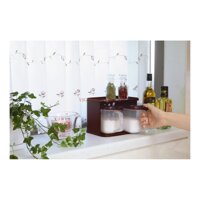 Kệ đựng hộp gia vị Inomata 700ml - Hàng nội địa Nhật Bản - Nâu