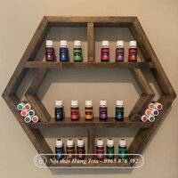 Kệ đựng lọ sơn móng cho tiệm nail decor màu hạt dẻ nhạt