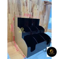 Kệ đựng ly 3 tầng dùng trong quán trà sữa, coffee, ki ốt... sang trọng, tiện dụng