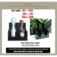 kệ đựng ly 4 ngăn , kệ đựng ky giấy ly nhựa cho quán cafe.