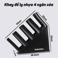 Kệ Đựng Ly Giấy, Ly Nhựa, Ly Trà Sữa, Khay Đựng Ly 4 ngăn - Loại To, Dày