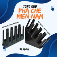 Kệ đựng ly, kệ đựng ống hút, kệ đựng cốc trà sữa,nhựa ABS đúc nguyên khối loại xéo/ngang 4 ngăn Tổng Kho Pha Chế MiềnNam
