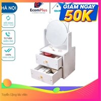 Kệ Đựng Mỹ Phẩm 2 Tầng Mini, Kệ Gương Tai Mèo Xinh Xắn Đựng Nước Hoa, Son Phấn, Đựng Đồ Trang Điểm Thông Minh