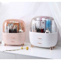 Kệ Đựng Mỹ Phẩm Để Bàn 3 Ngăn, Tủ Đựng Mỹ Phẩm, Đồ Trang Điểm Có Nắp Đậy - Hàng Chính Hãng - Hồng - Loại Nhỏ