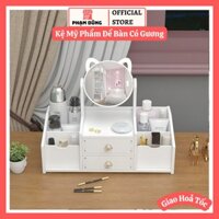 Kệ đựng mỹ phẩm để bàn có gương , kệ mỹ phẩm mini xinh xắn tiện lợi