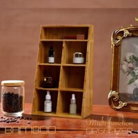 Kệ đựng mỹ phẩm để bàn gỗ tre