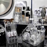 kệ đựng mỹ phẩm để bàn kệ makeup Hộp đựng bàn chải trang điểm cảm giác cao cấp, son môi, sản phẩm chăm sóc da acrylic, bàn trang điểm, hộp đựng bút để bàn