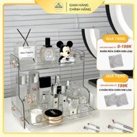 Kệ đựng mỹ phẩm, kệ để bàn để đồ nhà tắm 2 tầng trong suốt sang trọng, khay đựng mĩ phẩm - Acrylic