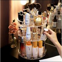 Kệ đựng mỹ phẩm - kệ đựng đồ trang điểm - tủ đựng mỹ phẩm hình trụ trong suốt xoay 360 độ