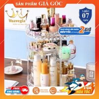 Kệ đựng mỹ phẩm - kệ đựng đồ trang điểm - tủ đựng mỹ phẩm hình trụ trong suốt xoay 360 độ