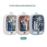 Kệ đựng mỹ phẩm treo tường nhà tắm 3635 (kèm miếng dán) Việt Nhật chống nước có nắp