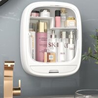 Kệ đựng mỹ phẩm treo tường nhà tắm 3635 (kèm miếng dán) VIETNHAT chống nước có nắp