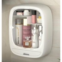 Kệ Đựng Mỹ Phẩm Treo Tường Nhà Tắm 2 Ngăn Có Nắp Đậy Đa Năng