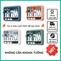 Kệ đựng mỹ phẩm treo tường, Tủ thuốc y tế loại lớn cao cấp không cần khoan đục.