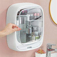 Kệ Đựng Mỹ Phẩm Treo Tường, Tủ Đựng Mỹ Phẩm Để Đồ Phòng Tắm 2 Ngăn Có Nắp Đậy Đa Năng Hokori 3635
