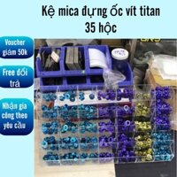 Kệ đựng ốc vít bằng mica- Kệ mica đựng ốc titan nhiều ô