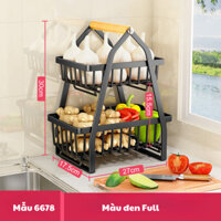 Kệ Đựng Rau Củ 2 Tầng Tiện Lợi, Gọn Gàng, Sang Trọng