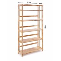 Kệ đựng sách gỗ SEADECOR 5 tầng 65cm gỗ cao su tự nhiên siêu bền chống mối mọt thiết kế thông minh đa năng