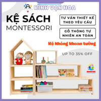 Kệ Đựng Sách Kệ Gỗ Đồ Chơi 3 Tầng Bậc Thang Trang Trí Phòng Cho Bé Chất Liệu Gỗ Thông Nhập Khẩu