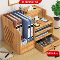 Kệ đựng tài liệu văn phòng bằng gỗ nhiều ngăn, kệ để đồ văn phòng
