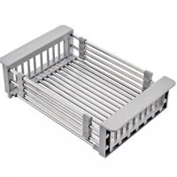 Kệ gác bồn rửa chén rổ inox rút gọn Maadela DN-01