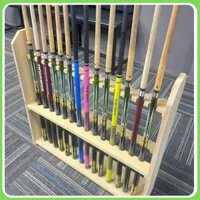 kệ gác cần câu bằng gỗ 2 bên kệ 24-28 lỗ bền đẹp