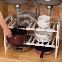 Kệ gầm bếp 2 tầng đa năng không gian nhà bếp, kệ để nồi niêu xong chảo