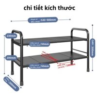 Kệ gầm Bếp bằng Thép, Kệ để đồ nhà Bếp 2 tầng đa năng gọn gàng ngăn nắp,Sơn tĩnh điện-Kệ để xoong Nồi, Kệ gầm bồn rửa