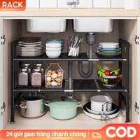 Kệ Gầm Bếp inox Kệ để nồi Chiều dài có thể điều chỉnh Kệ để đồ nhà bếp