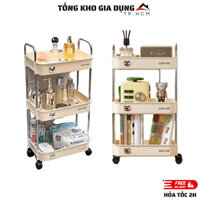 Kệ Gấu 3 Tầng SunMix Có Bánh Xe Đẩy Đa Năng Tiện Dụng Khung inox Chất Lượng Cao.