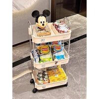 Kệ Gấu Sunmix 3 Tầng Đa Năng - Kệ Để Đồ Khay Nhựa Cao Cấp Khung Inox, Có Bánh Xe Và Tay Cầm Di Chuyển Tiện