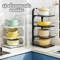 Kệ Giá Để Chảo Xoong Nồi Đa Năng,Có Thể Điều Chỉnh, Dùng Để Trên Kệ Bếp, Gầm Bếp, Góc Bếp Tiện Lợi
