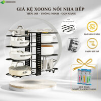 Kệ Giá Để Xoong Nồi Chảo Có Thể Điều Chỉnh, Dùng Để Trên Kệ Bếp, Gầm Bếp, Góc Bếp